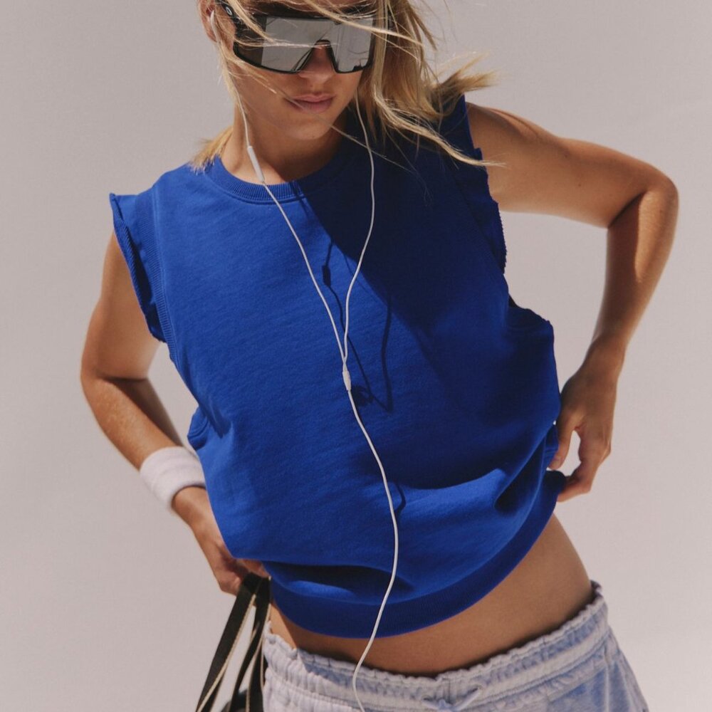Free People Royal Blue Muscle Tank